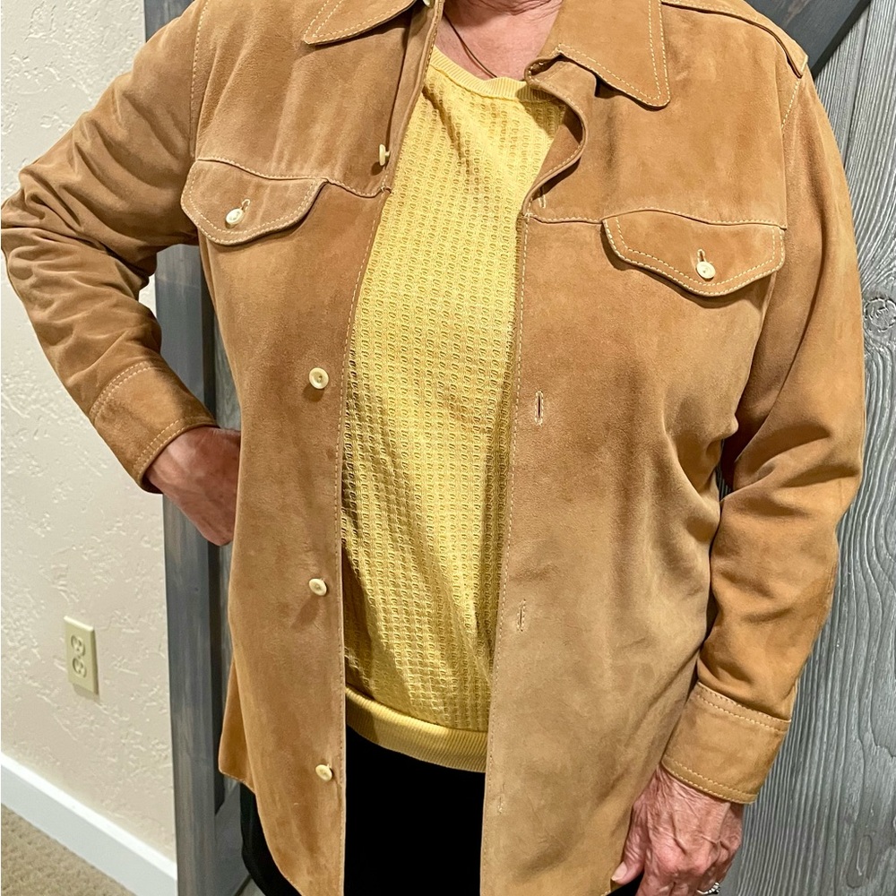 Neiman Marcus Tan Suede Jacket